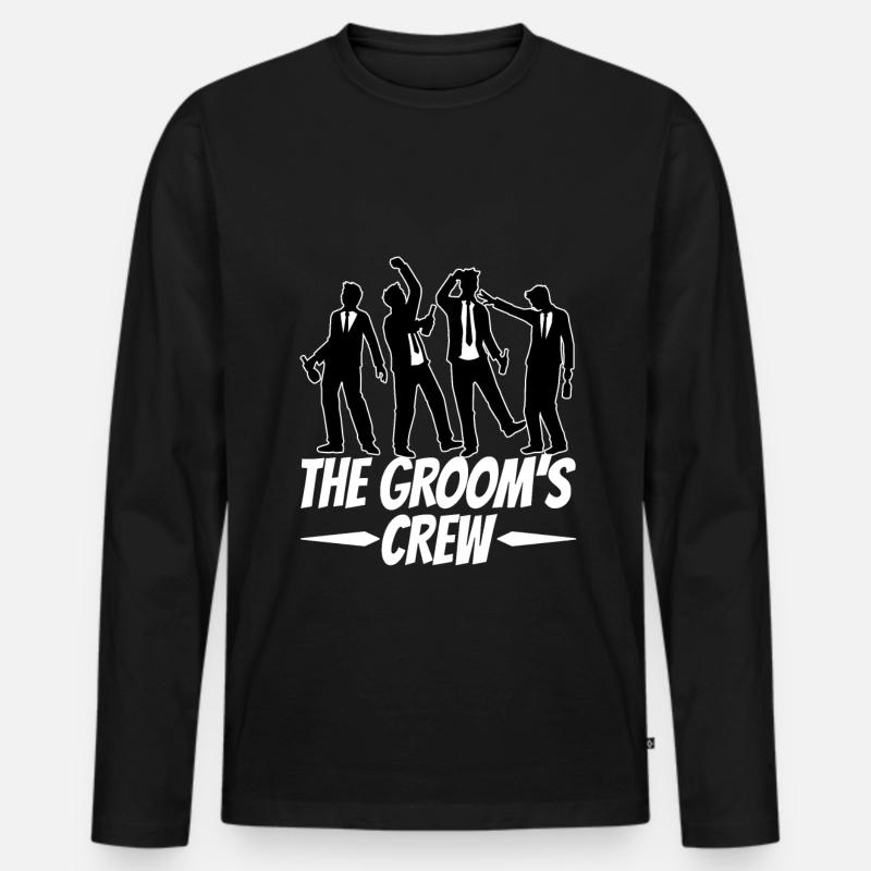 Groom Crew - Männer Premium Bio Langarmshirt - Schwarz