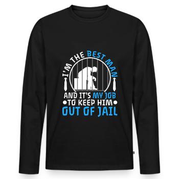 Im the best man - Men's Premium Organic Long Sleeve Shirt - black - Front - Nico (187cm)