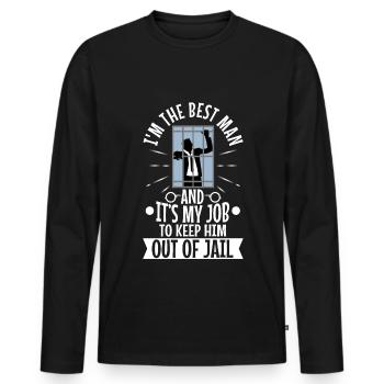 Im the best man - Men's Premium Organic Long Sleeve Shirt - black - Front - Nico (187cm)