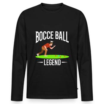 Bocce ball legend - Men's Premium Organic Long Sleeve Shirt - black - Front - Nico (187cm)