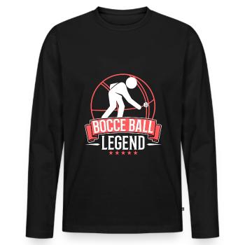 Bocce ball legend - Men's Premium Organic Long Sleeve Shirt - black - Front - Nico (187cm)