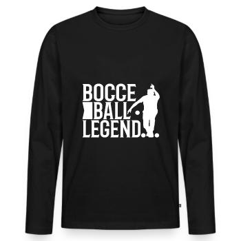 Bocce ball legend - Men's Premium Organic Long Sleeve Shirt - black - Front - Nico (187cm)