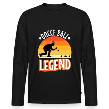Bocce ball legend - Men's Premium Organic Long Sleeve Shirt - black - Front - Nico (187cm)