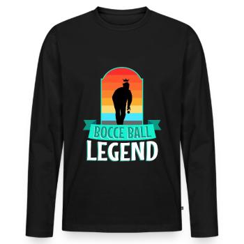 Bocce ball legend - Men's Premium Organic Long Sleeve Shirt - black - Front - Nico (187cm)