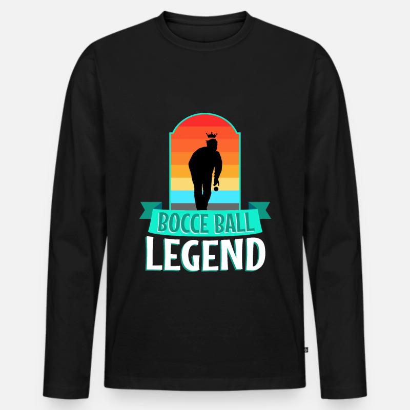 Bocce ball legend - Männer Premium Bio Langarmshirt - Schwarz