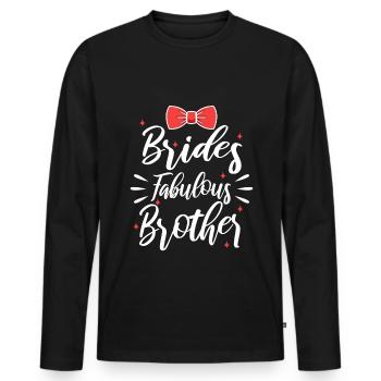 Brides fabulous Brother - Männer Premium Bio Langarmshirt - Schwarz - Vorne - Nico (187cm)