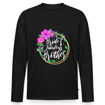 Brides fabulous Brother - Männer Premium Bio Langarmshirt - Schwarz - Vorne - Nico (187cm)
