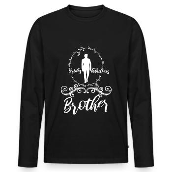 Brides fabulous Brother - Männer Premium Bio Langarmshirt - Schwarz - Vorne - Nico (187cm)