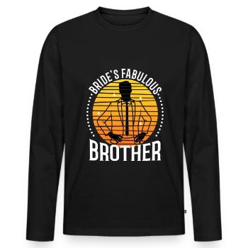 Brides fabulous Brother - Männer Premium Bio Langarmshirt - Schwarz - Vorne - Nico (187cm)