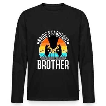 Brides fabulous Brother - Männer Premium Bio Langarmshirt - Schwarz - Vorne - Nico (187cm)