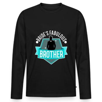 Brides fabulous Brother - Männer Premium Bio Langarmshirt - Schwarz - Vorne - Nico (187cm)