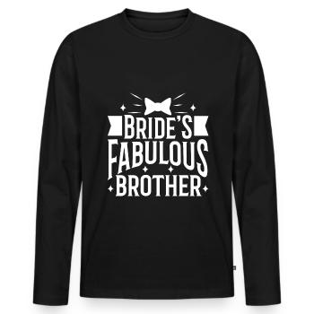 Brides fabulous Brother - Männer Premium Bio Langarmshirt - Schwarz - Vorne - Nico (187cm)