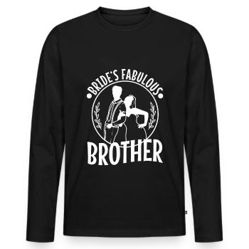 Brides fabulous Brother - Männer Premium Bio Langarmshirt - Schwarz - Vorne - Nico (187cm)