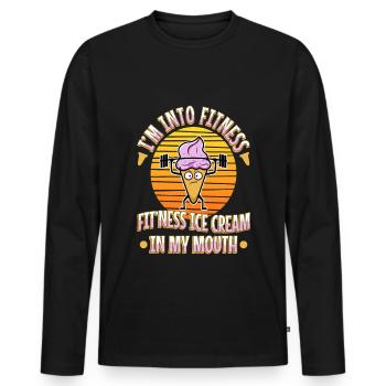 Im into fitness ice cream - Men's Premium Organic Long Sleeve Shirt - black - Front - Nico (187cm)