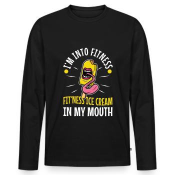 Im into fitness ice cream - Männer Premium Bio Langarmshirt - Schwarz - Vorne - Nico (187cm)