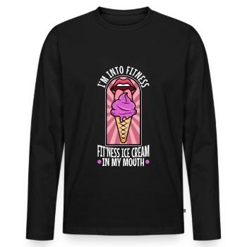 Im into fitness ice cream - Männer Premium Bio Langarmshirt - Schwarz - Vorne - Nico (187cm)