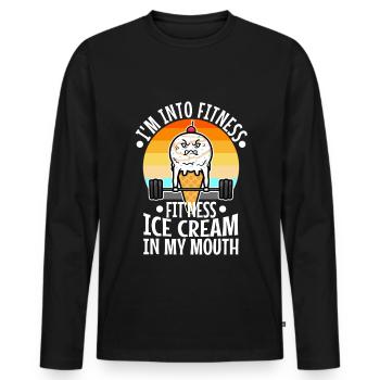 Im into fitness ice cream - Men's Premium Organic Long Sleeve Shirt - black - Front - Nico (187cm)
