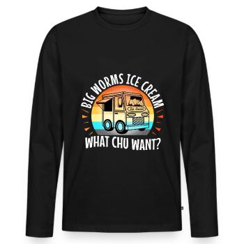 Big worms ice cream truck - Männer Premium Bio Langarmshirt - Schwarz - Vorne - Nico (187cm)