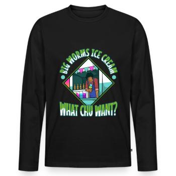 Big worms ice cream truck - Männer Premium Bio Langarmshirt - Schwarz - Vorne - Nico (187cm)