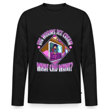 Big worms ice cream truck - Männer Premium Bio Langarmshirt - Schwarz - Vorne - Nico (187cm)