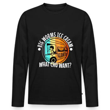 Big worms ice cream truck - Männer Premium Bio Langarmshirt - Schwarz - Vorne - Nico (187cm)