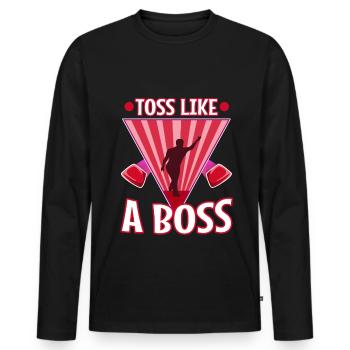 Lancer comme un trou de maïs - T-shirt manches longues Premium bio Homme - noir - Devant - Nico (187cm)