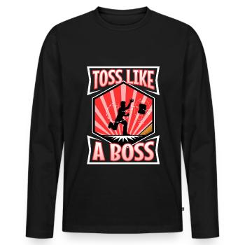 Lancer comme un trou de maïs - T-shirt manches longues Premium bio Homme - noir - Devant - Nico (187cm)