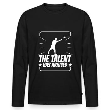 The Talent has arrived cornhole - Men's Premium Organic Long Sleeve Shirt - black - Front - Nico (187cm)