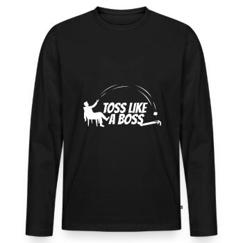 Lancer comme un trou de maïs - T-shirt manches longues Premium bio Homme - noir - Devant - Nico (187cm)