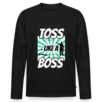 Lancer comme un trou de maïs - T-shirt manches longues Premium bio Homme - noir - Devant - Nico (187cm)