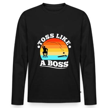 Lancer comme un trou de maïs - T-shirt manches longues Premium bio Homme - noir - Devant - Nico (187cm)