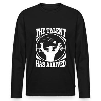 The Talent has arrived cornhole - Men's Premium Organic Long Sleeve Shirt - black - Front - Nico (187cm)