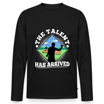 The Talent has arrived cornhole - Men's Premium Organic Long Sleeve Shirt - black - Front - Nico (187cm)