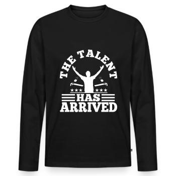 The Talent has arrived cornhole - Men's Premium Organic Long Sleeve Shirt - black - Front - Nico (187cm)