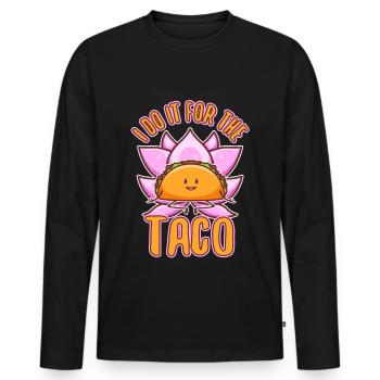 Je le fais pour les tacos - T-shirt manches longues Premium bio Homme - noir - Devant - Nico (187cm)