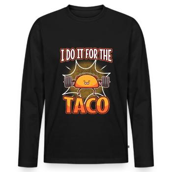 Je le fais pour les tacos - T-shirt manches longues Premium bio Homme - noir - Devant - Nico (187cm)