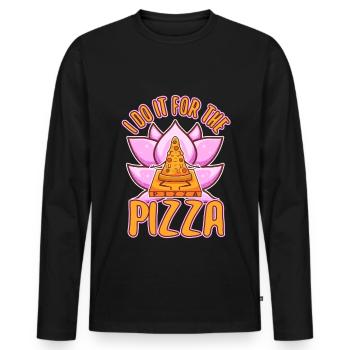 I do it for the Pizza - Men's Premium Organic Long Sleeve Shirt - black - Front - Nico (187cm)