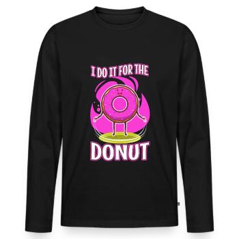 I do it for the Donuts - Men's Premium Organic Long Sleeve Shirt - black - Front - Nico (187cm)