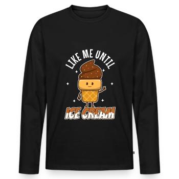 Lick Me Until Ice Cream - Männer Premium Bio Langarmshirt - Schwarz - Vorne - Nico (187cm)