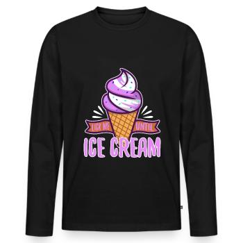 Lèche-moi jusqu’à ce que la glace - T-shirt manches longues Premium bio Homme - noir - Devant - Nico (187cm)