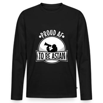 Fier d’être asiatique - T-shirt manches longues Premium bio Homme - noir - Devant - Nico (187cm)