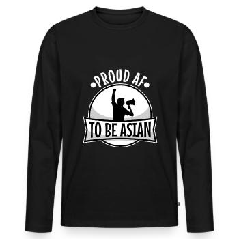 Proud af to be asian - Männer Premium Bio Langarmshirt - Schwarz - Vorne - Nico (187cm)