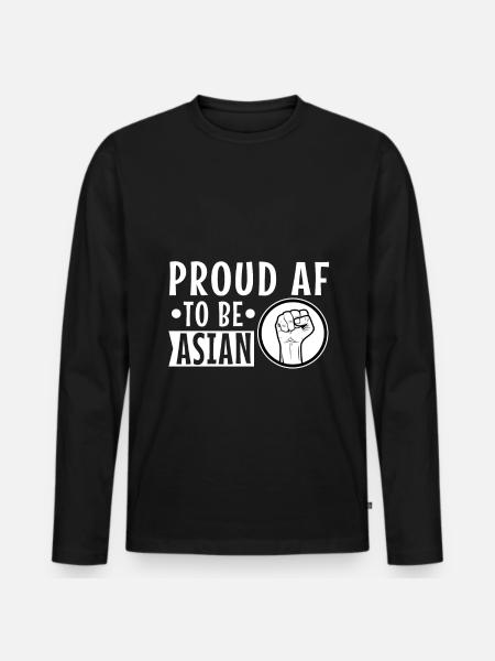 Proud af to be asian - Men's Premium Organic Long Sleeve Shirt - black
