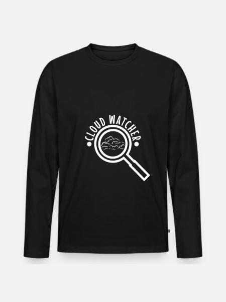 Cloud Watcher - Men's Premium Organic Long Sleeve Shirt - black