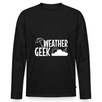 Weather Geek - Men's Premium Organic Long Sleeve Shirt - black - Front - Nico (187cm)