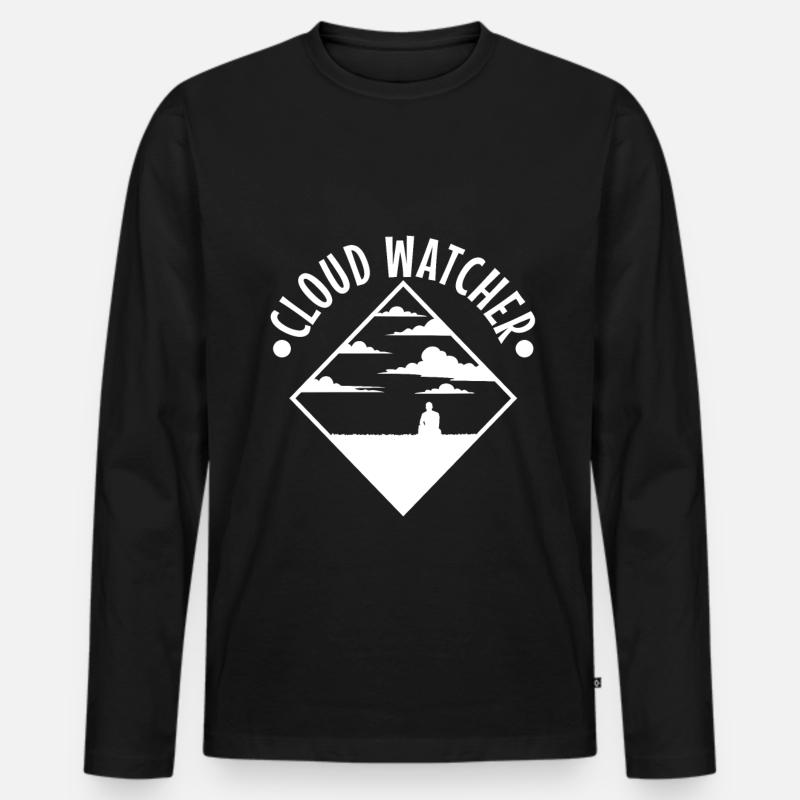 Cloud Watcher - Männer Premium Bio Langarmshirt - Schwarz