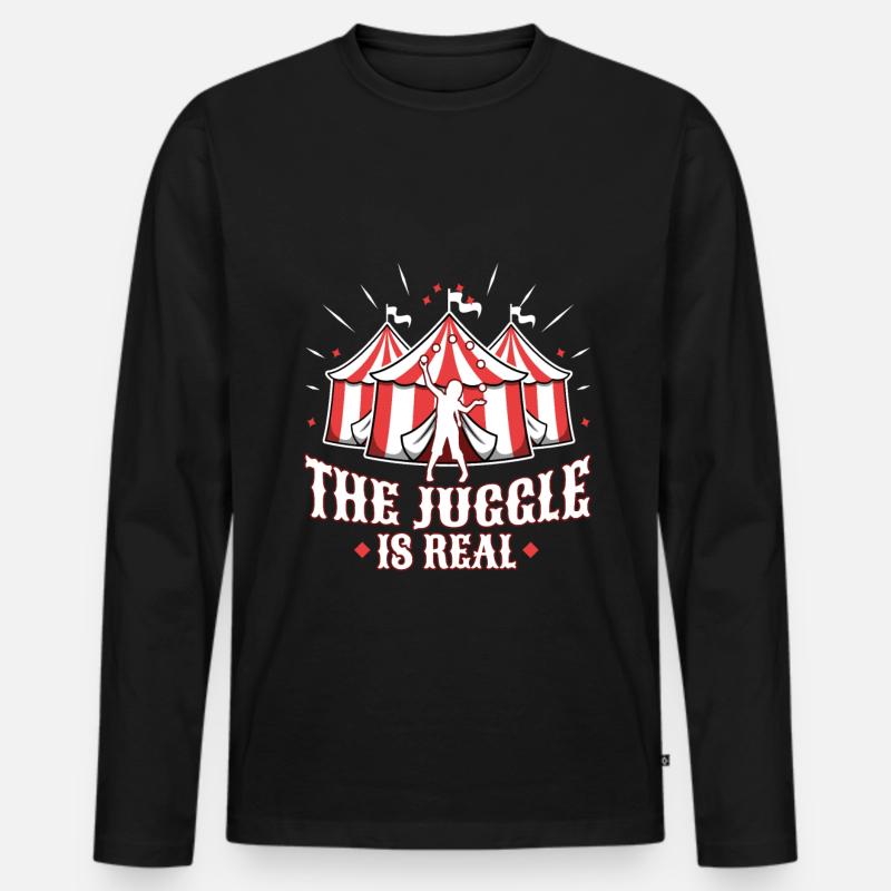 The Juggle Is Real - Männer Premium Bio Langarmshirt - Schwarz