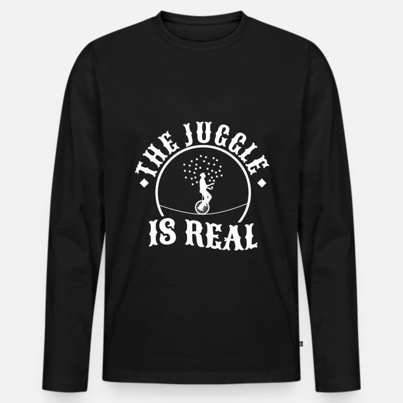 The Juggle Is Real - Männer Premium Bio Langarmshirt - Schwarz