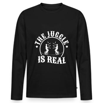 The Juggle Is Real - Men's Premium Organic Long Sleeve Shirt - black - Front - Nico (187cm)