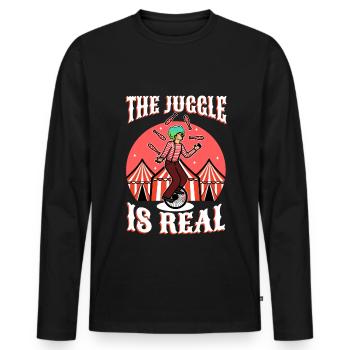 The Juggle Is Real - Men's Premium Organic Long Sleeve Shirt - black - Front - Nico (187cm)